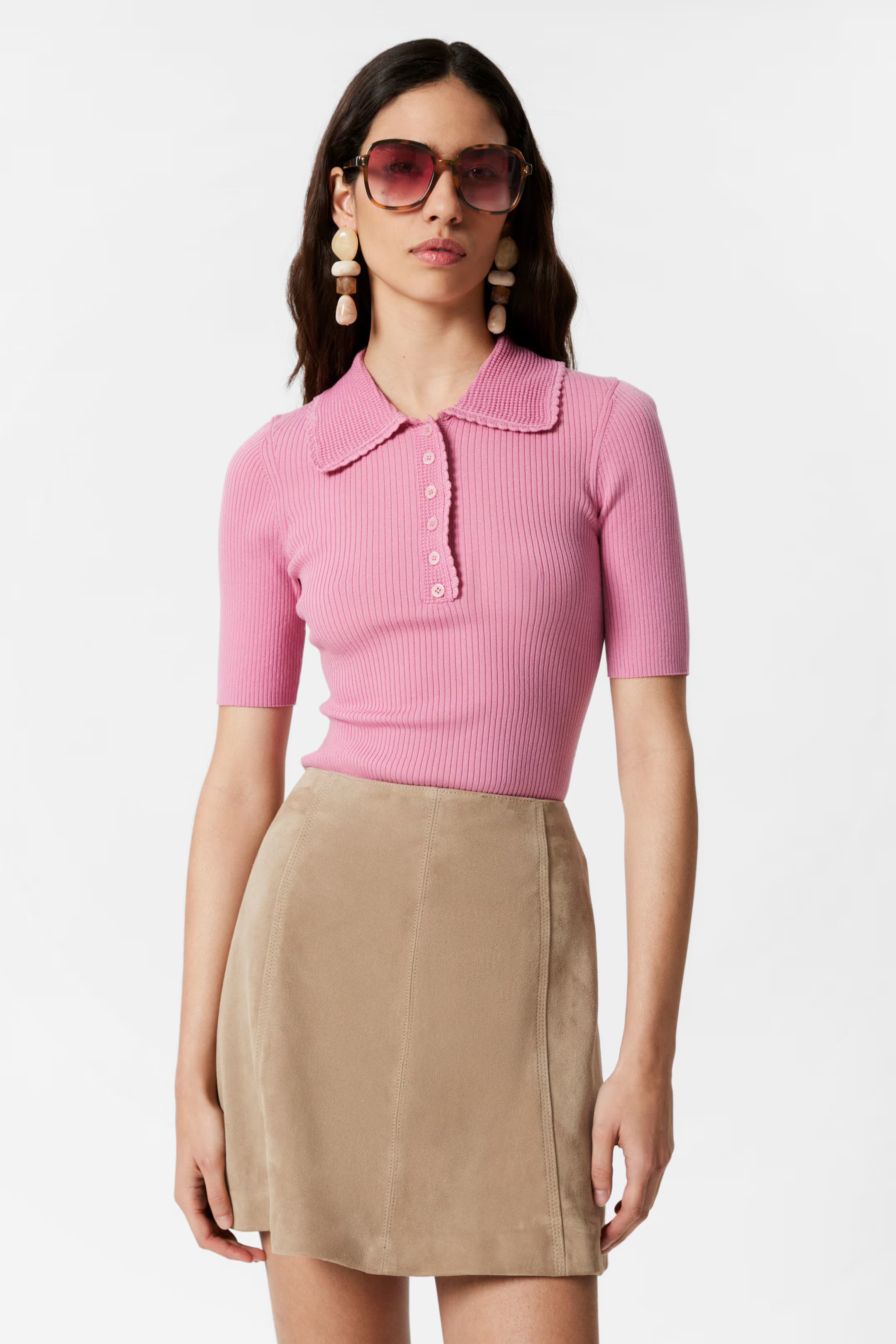 Scalloped Rib-Knit Top | H&M (UK, MY, IN, SG, PH, TW, HK)