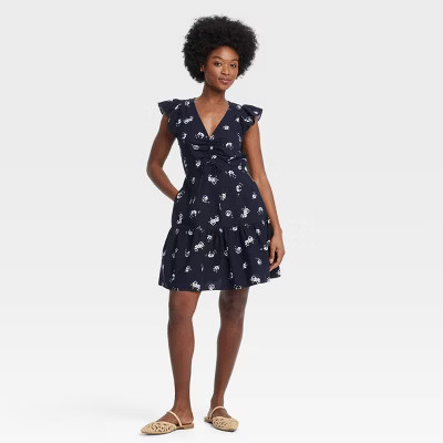 Women's Flutter Short Sleeve Mini Skater Dress - Universal Thread™ | Target