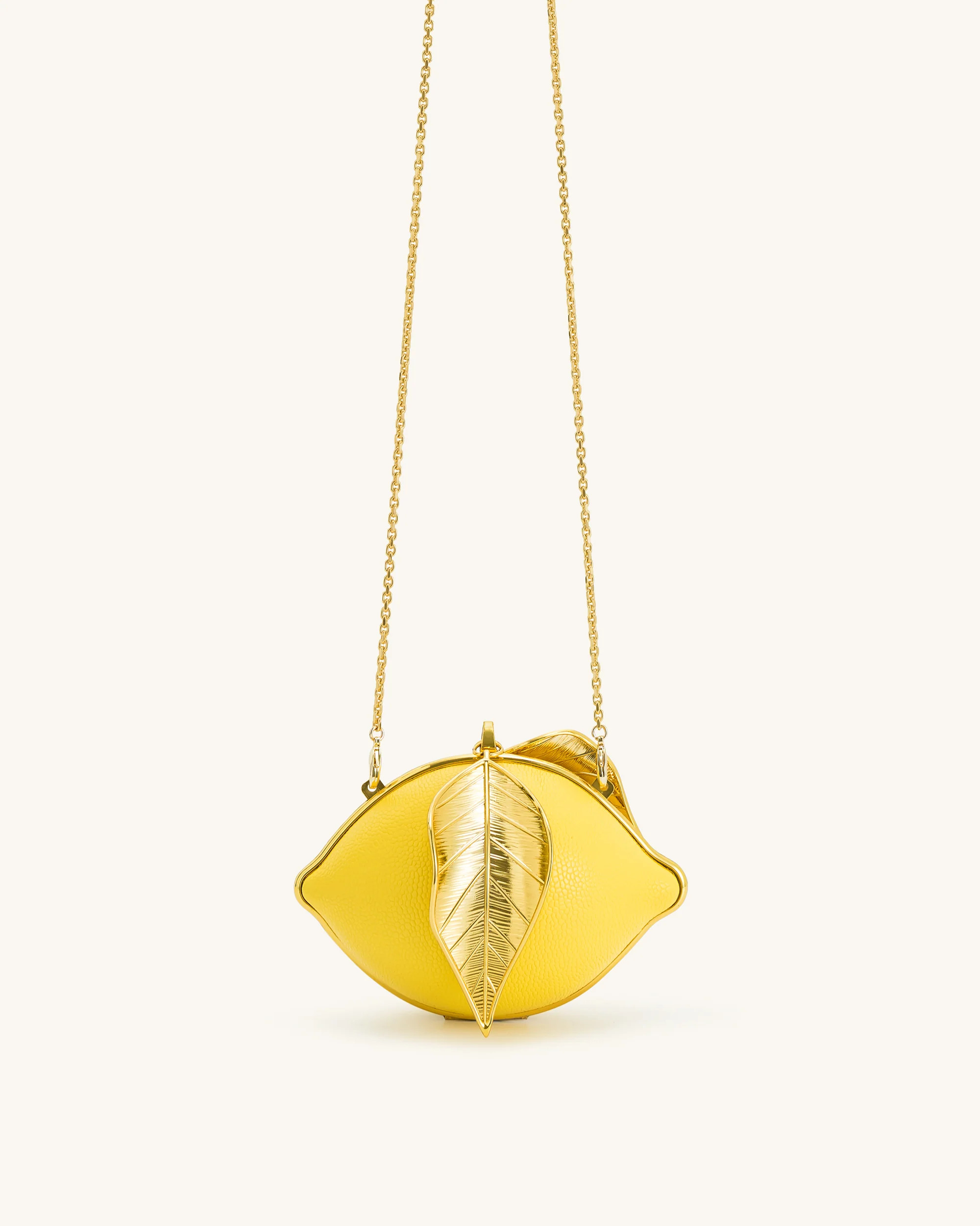 Tori Vegan Leather Metal Structure Clutch - Lemon Yellow | JW PEI US