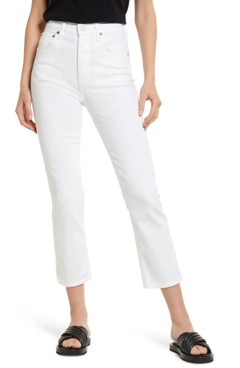 Riley High Waist Crop Straight Leg Jeans | Nordstrom