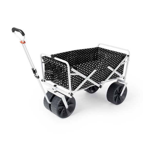 Mac Sports Heavy Duty All Terrain Folding Multi Utility Beach Wagon, Black Dots | Target