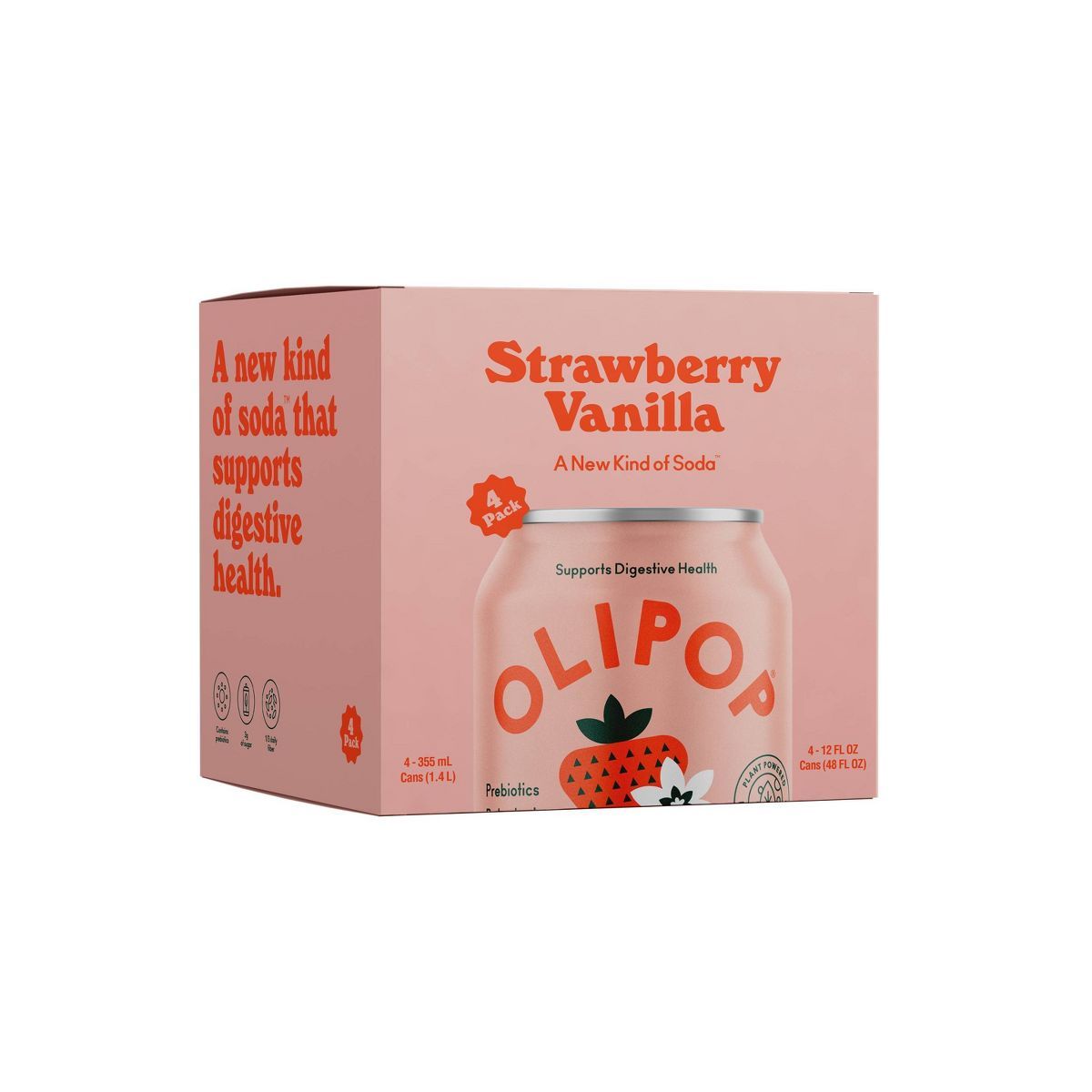 OLIPOP Strawberry Vanilla Prebiotic Soda - 4ct/12 fl oz | Target