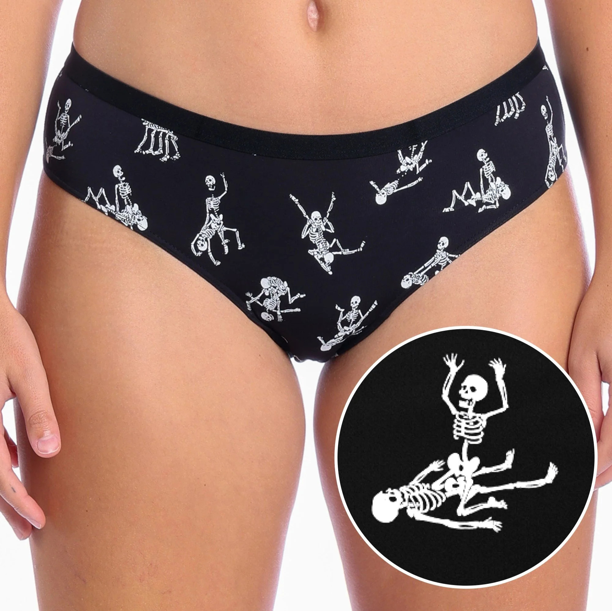 Glow in the Dark Skeletons Cheeky Underwear | Shinesty