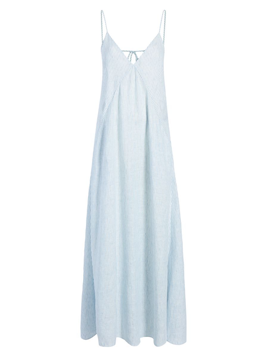 Seamed Linen Slip Dress | Saks Fifth Avenue