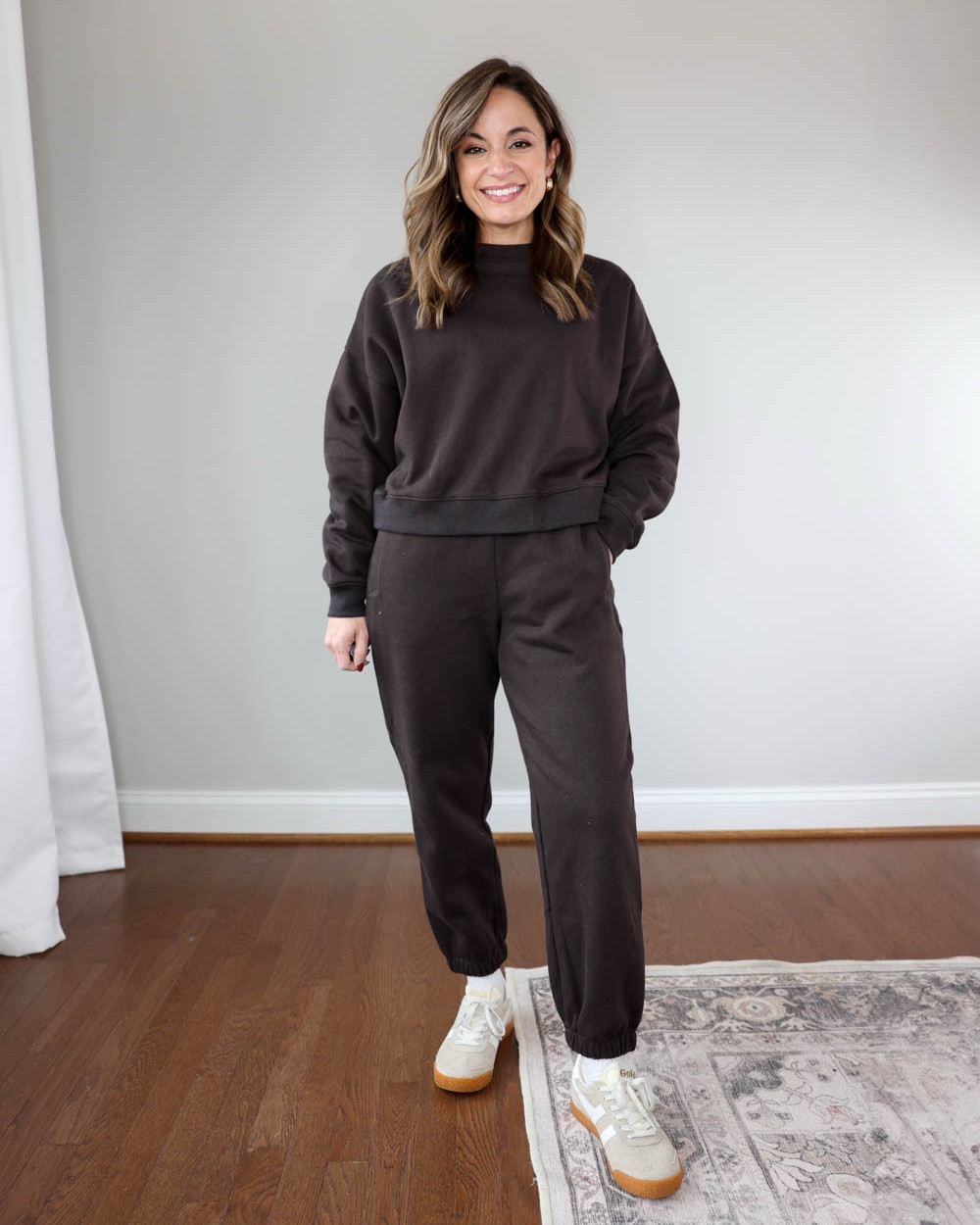 Petite-friendly loungewear I’m currently loving!

Outfit 1:
Gap VintageSoft Joggers: petite xs
Gap VintageSoft Sweatshirt: petite xs
Sneakers: tts

Outfit 2:
AirEssentials Luxe Barrel Leg Pants (Spanx): petite xs in ivory
AirEssentials Luxe Turtleneck (Spanx): xs in ivory 
Sneakers: tts

Outfit 3:
Top (spanx): xs
Leggings (Spanx): xs
Socks (Amazon)
Sneakers (Hoka): tts

My measurements for reference: I’m 4’10” and 105lbs. My bust, waist, and hip measurement is 32”, 24”, and 36”.

#LTKootd #LTKActive #LTKPetite