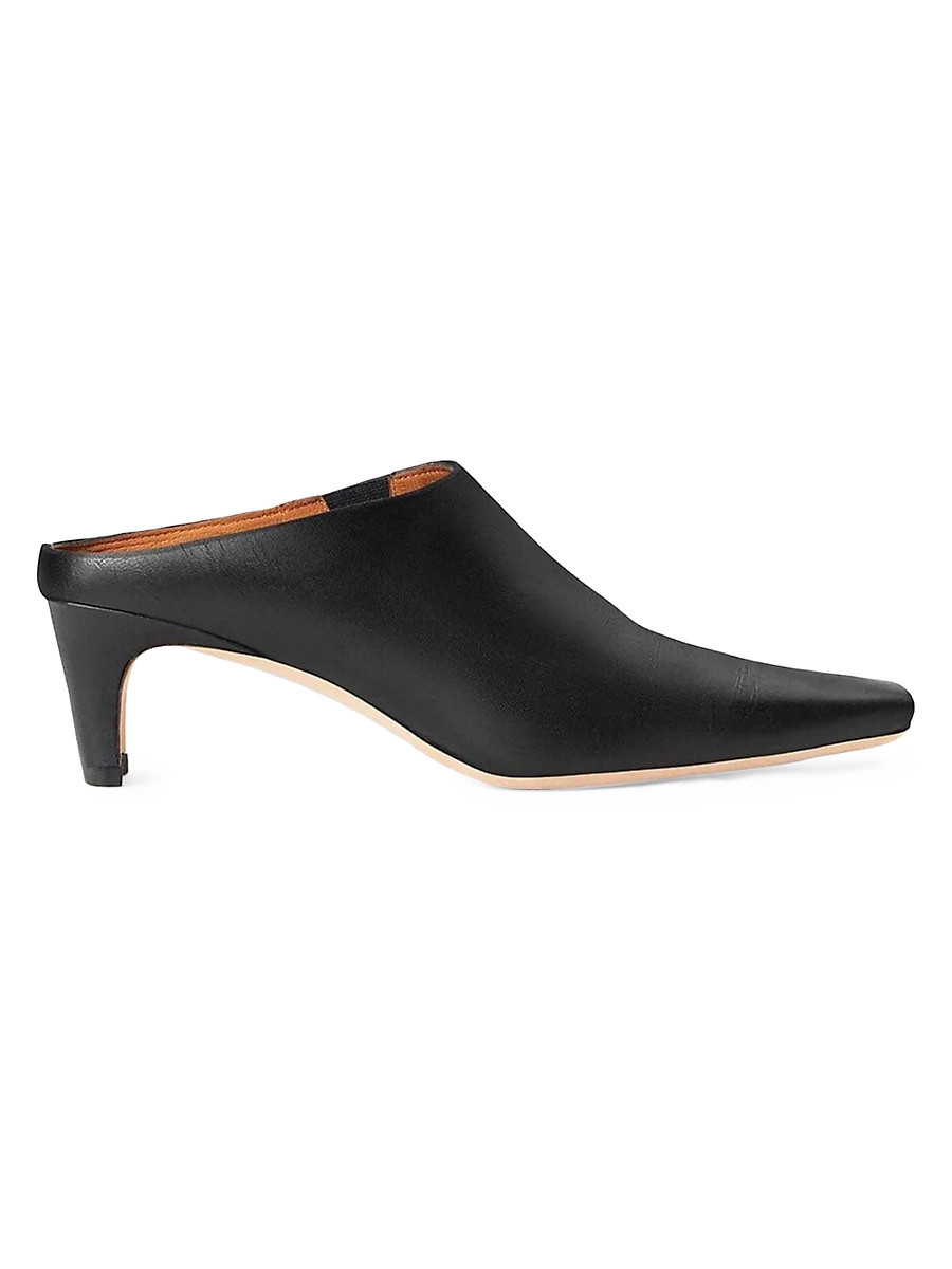Women's Wally 55MM Leather Mules - Black - Size 9 | Saks Fifth Avenue