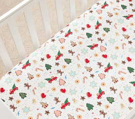 Rifle Paper Co. Christmas Cookies Organic Crib Fitted Sheet | Pottery Barn Kids