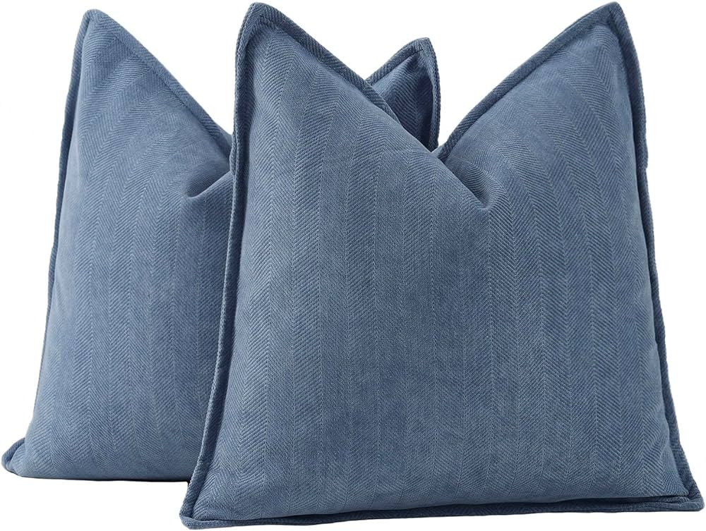 MADIZZ Textured Chenille Throw Pillow Covers Set of 2 Super Soft Decorative Pillow Covers Boho Cu... | Amazon (CA)