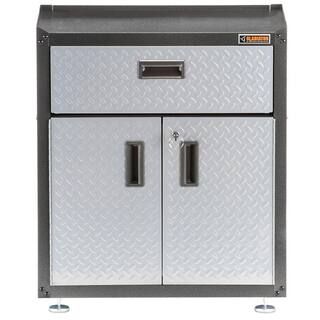 Gladiator Ready-to-Assemble Steel Freestanding Garage Cabinet in Silver Tread (28 in. W x 31 in. ... | The Home Depot