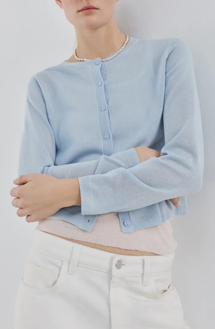 Fine Knit Crewneck Cardigan | Nordstrom