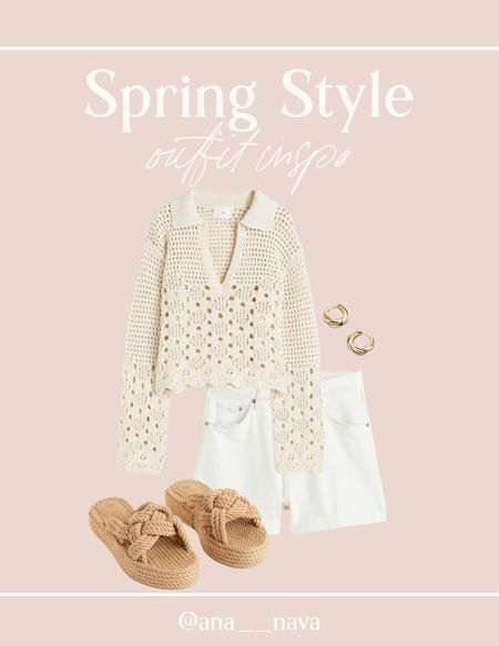 Spring Outfit Inspo ✨
H&M new arrivals, White shorts, platform sandals 

#LTKunder50 #LTKstyletip