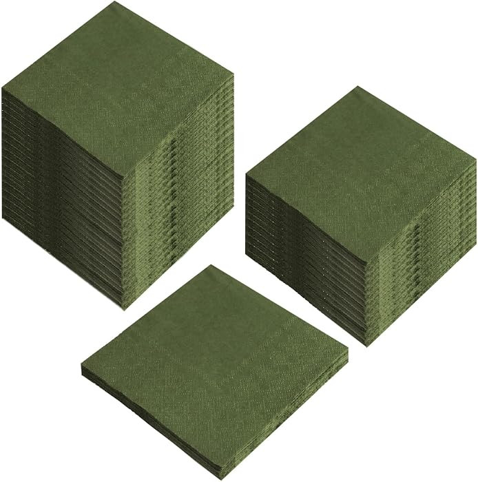 100 Pack Cocktail Napkin 2-Ply Dessert Napkins Folded 5 x 5 Inches Disposable Napkins for Dinner ... | Amazon (US)