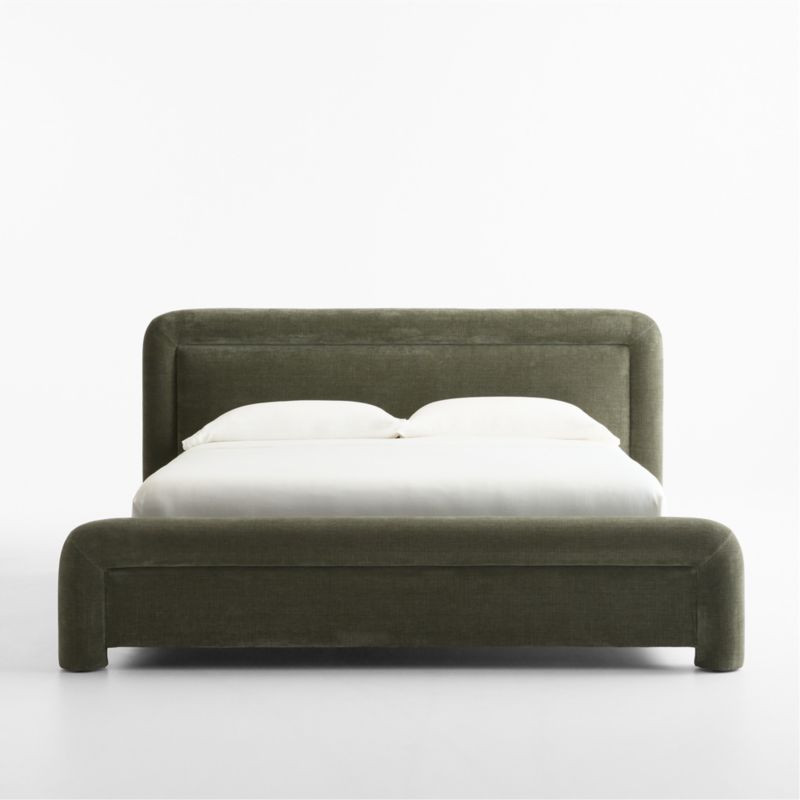 Meadows Olive Upholstered King Bed by Venus Williams | Crate & Barrel
