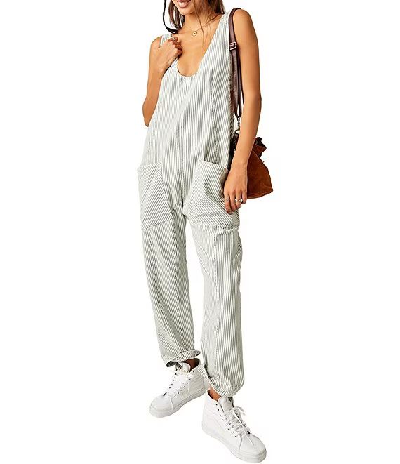 Free People High Roller Railroad Stripe Scoop Neck Sleeveless Jumpsuit | Dillard's | Dillard's