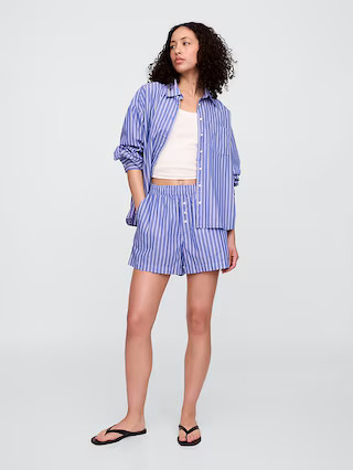 Relaxed Pull-On Poplin Shorts | Gap Factory