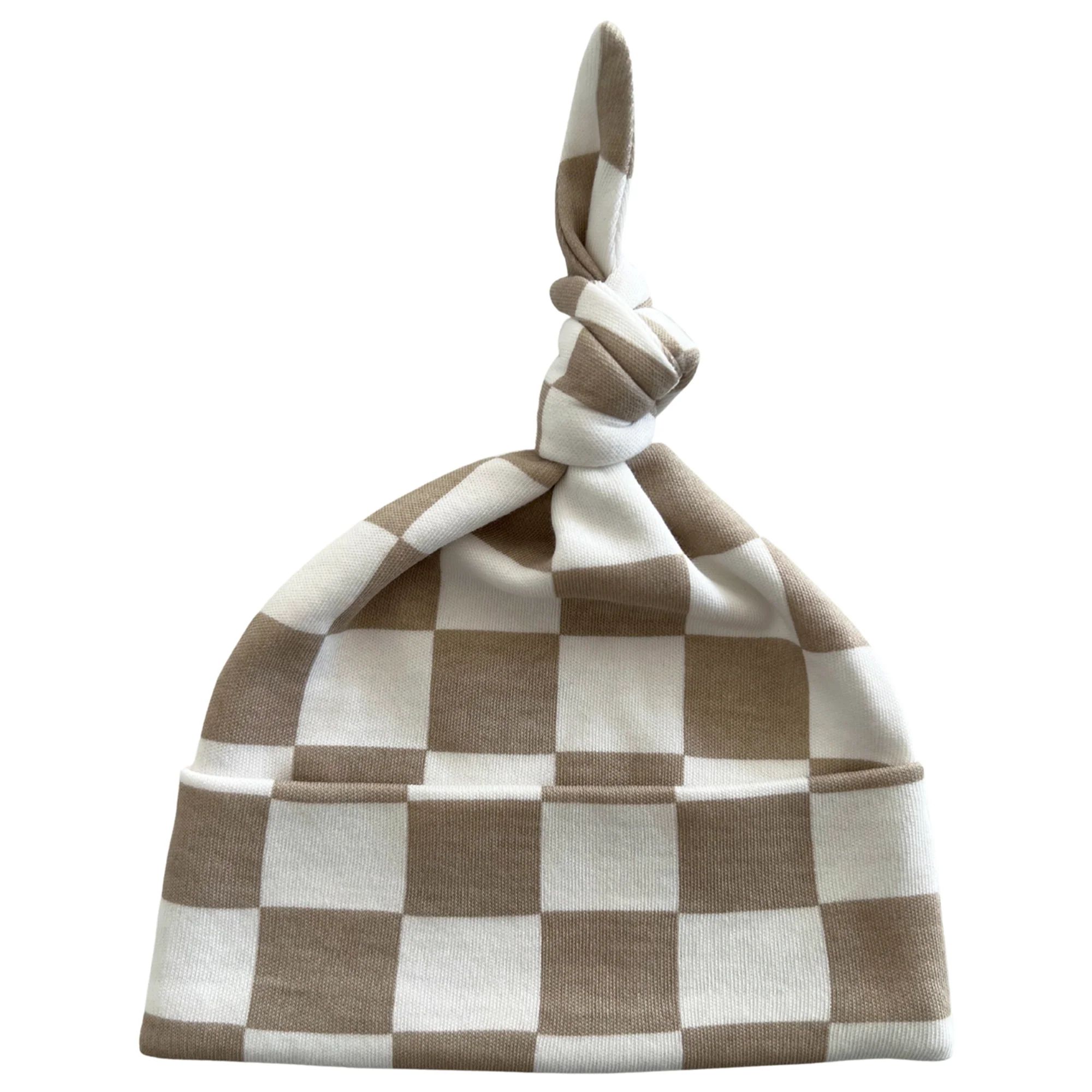 Tiramisu Checkerboard / Organic Beanie | SpearmintLOVE