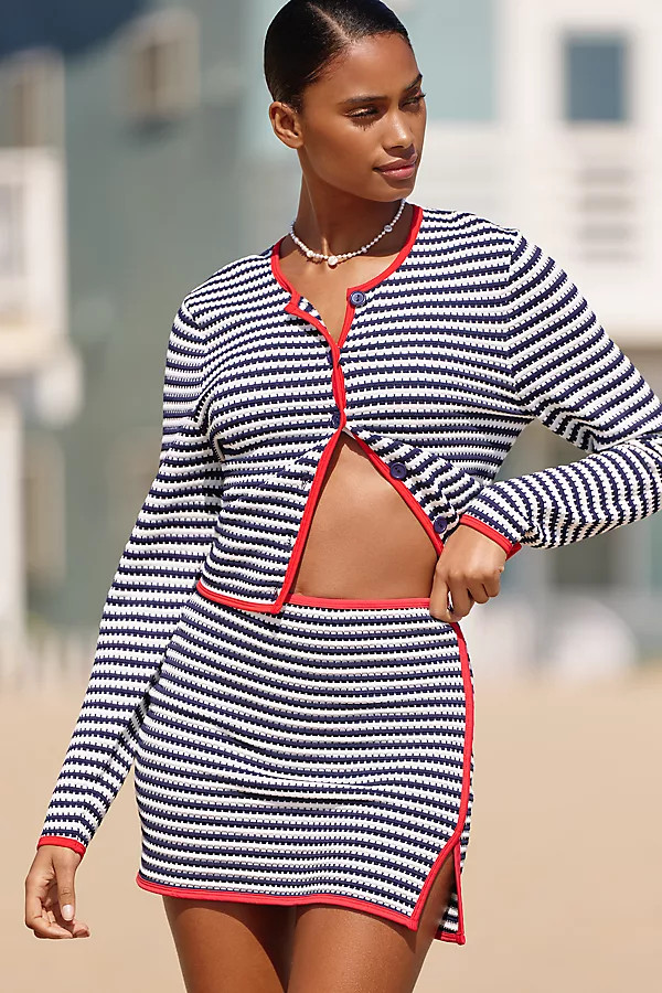 Beach Riot Eli Jacquard Striped Mini Skirt | Anthropologie (US)