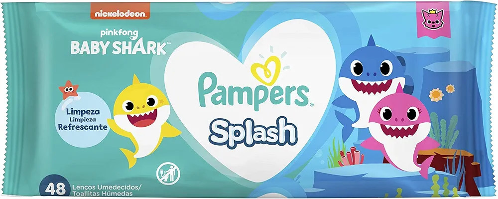 Lenços Umedecidos Pampers Splashers Baby Shark 1 Unidade | Amazon (BR)