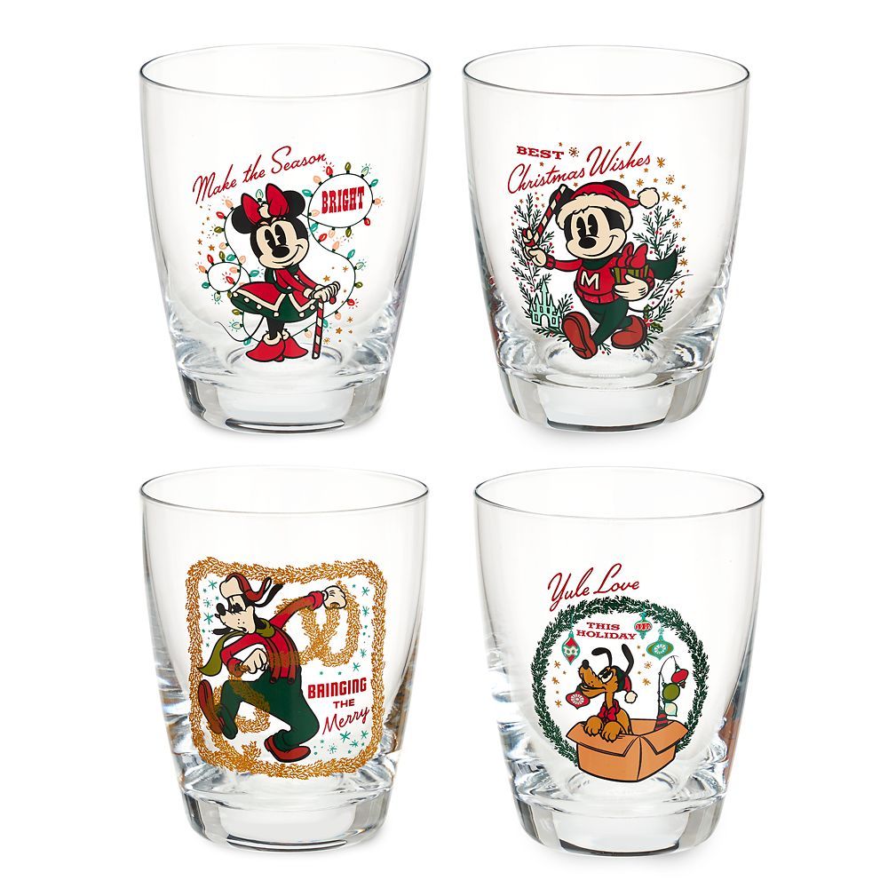 Mickey Mouse and Friends Christmas Glass Tumbler Set | Disney Store