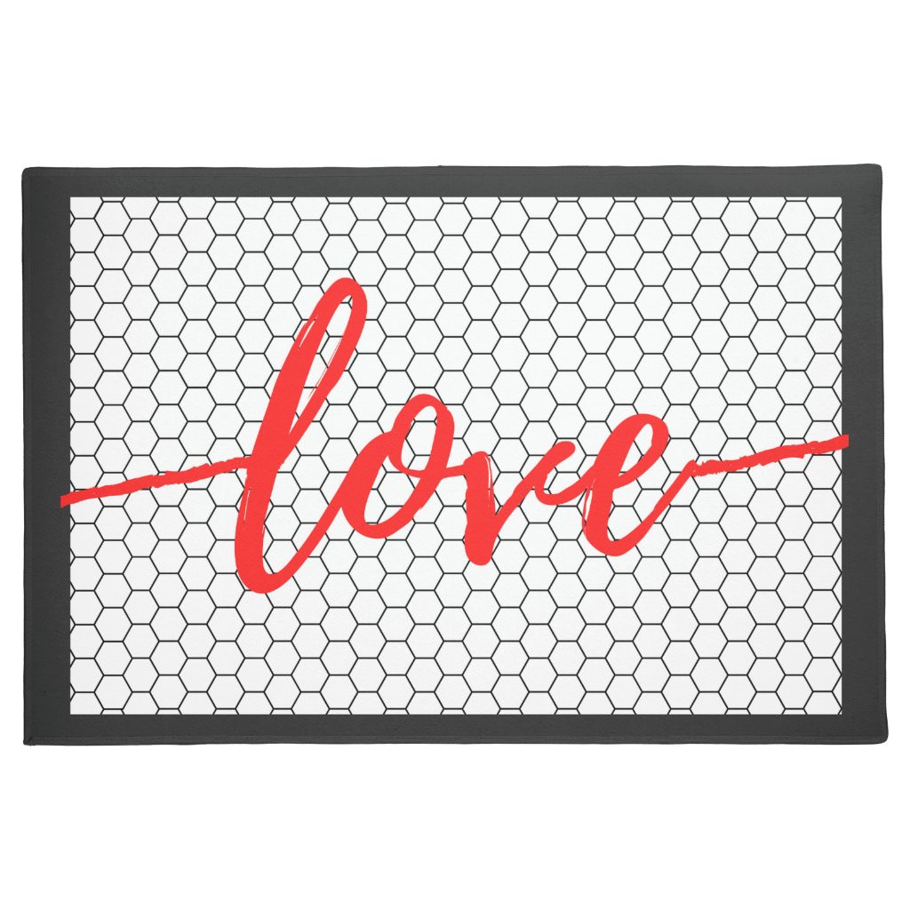 Farmhouse Valentine's Day Love Script Faux Tile | Zazzle