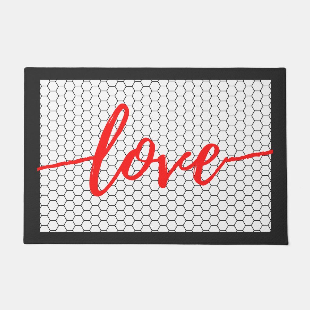 Farmhouse Valentine's Day Love Script Faux Tile | Zazzle