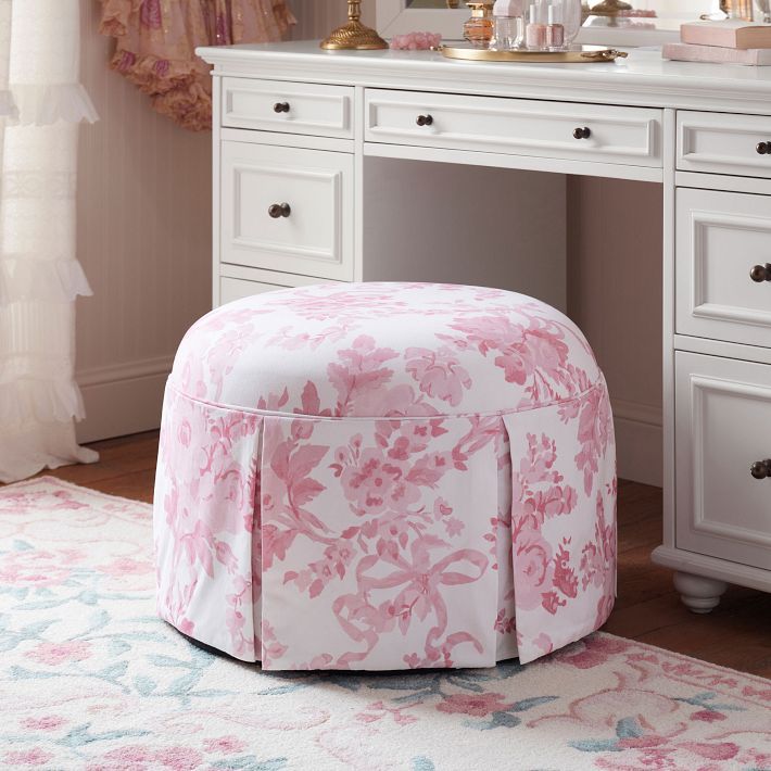 LoveShackFancy Garden Damask Ottoman | Pottery Barn Teen