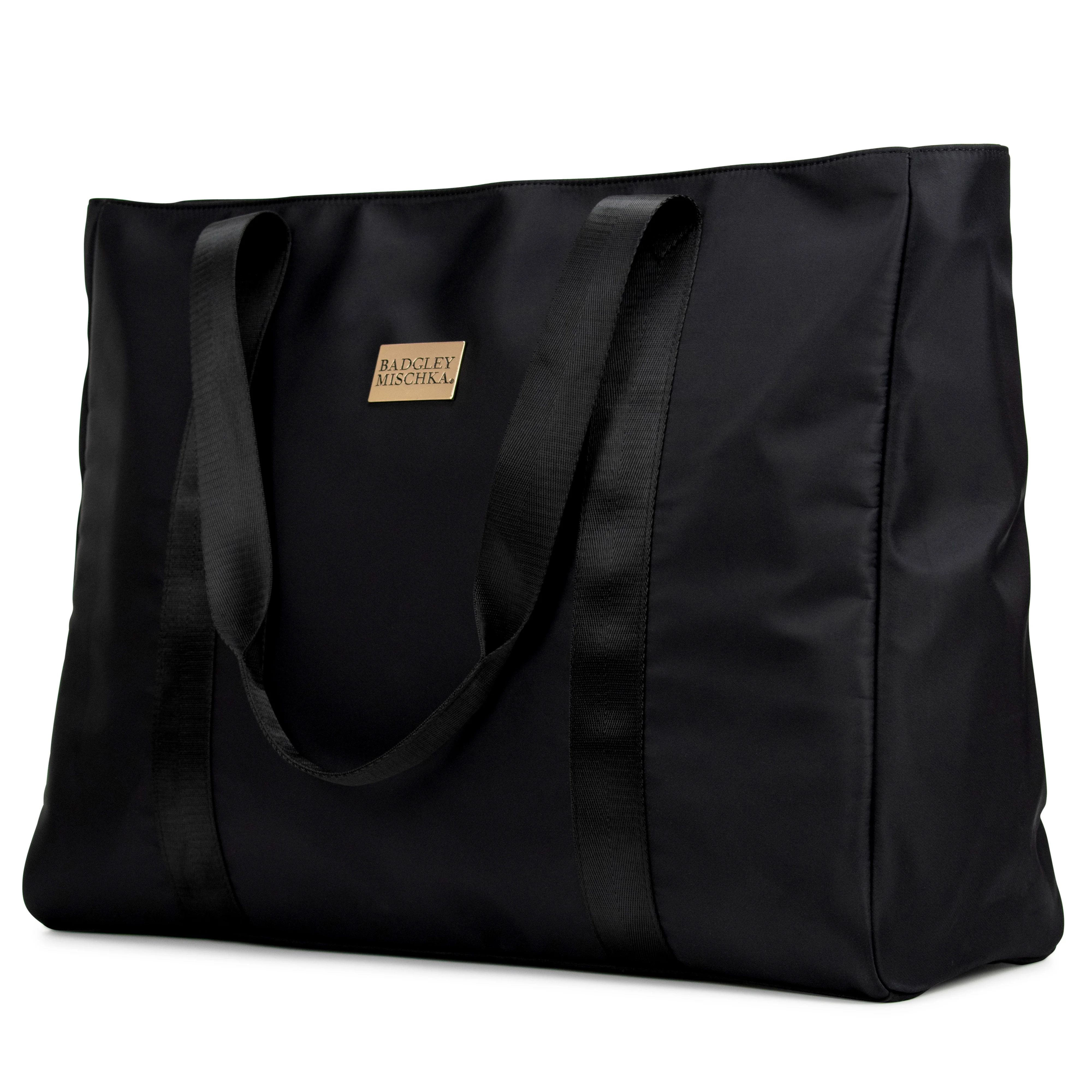 BADGLEY MISCHKA Nylon Travel Tote Weekender Bag - Lightweight Travel Bag (Black) | Walmart (US)
