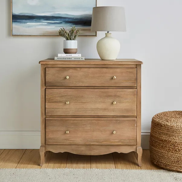 Giselle 3 Drawer Chest, Mango Wood | Dunelm