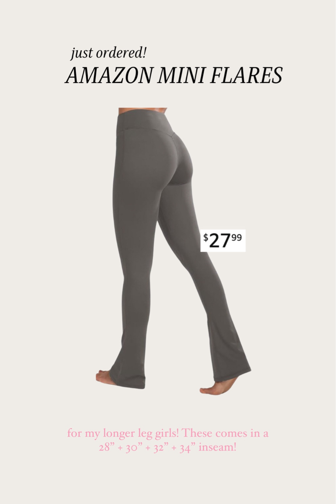 Amazon mini flare leggings! Up to a 34” inseam!! Just ordered ✨ 