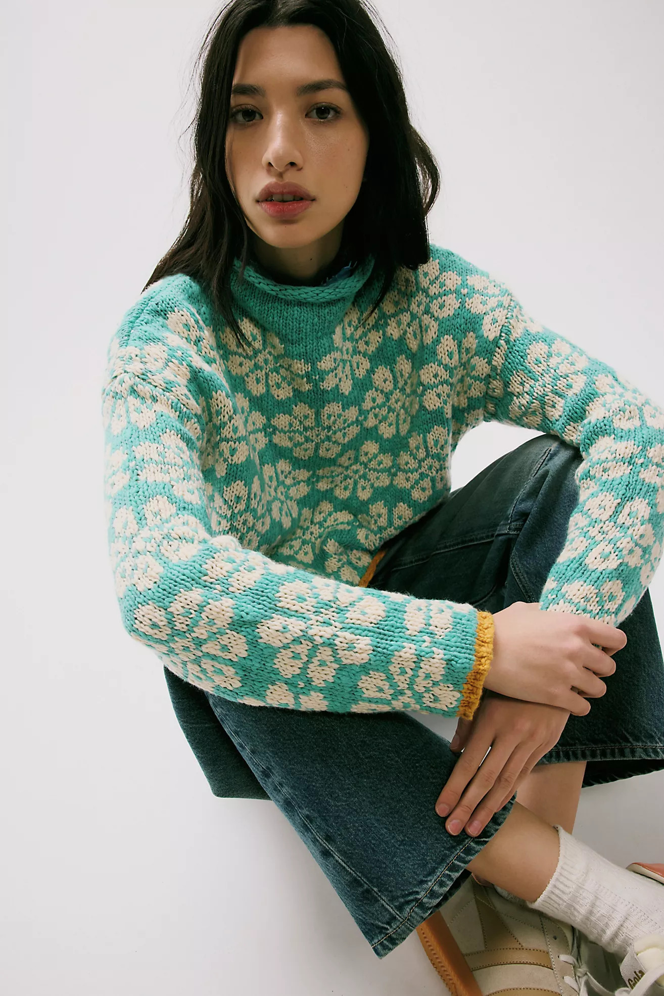 Opal Rollneck Knit Patterned Sweater | Free People (Global - UK&FR Excluded)