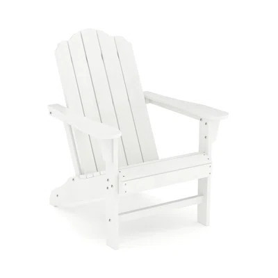 HDPE Adirondack Chair, Wood Texture Patio Furniture, Outdoor Lawn Chair for Garden Backyard Deck Poolside | Wayfair North America
