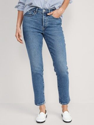 High-Waisted Button-Fly OG Straight Ankle Jeans for Women | Old Navy (US)