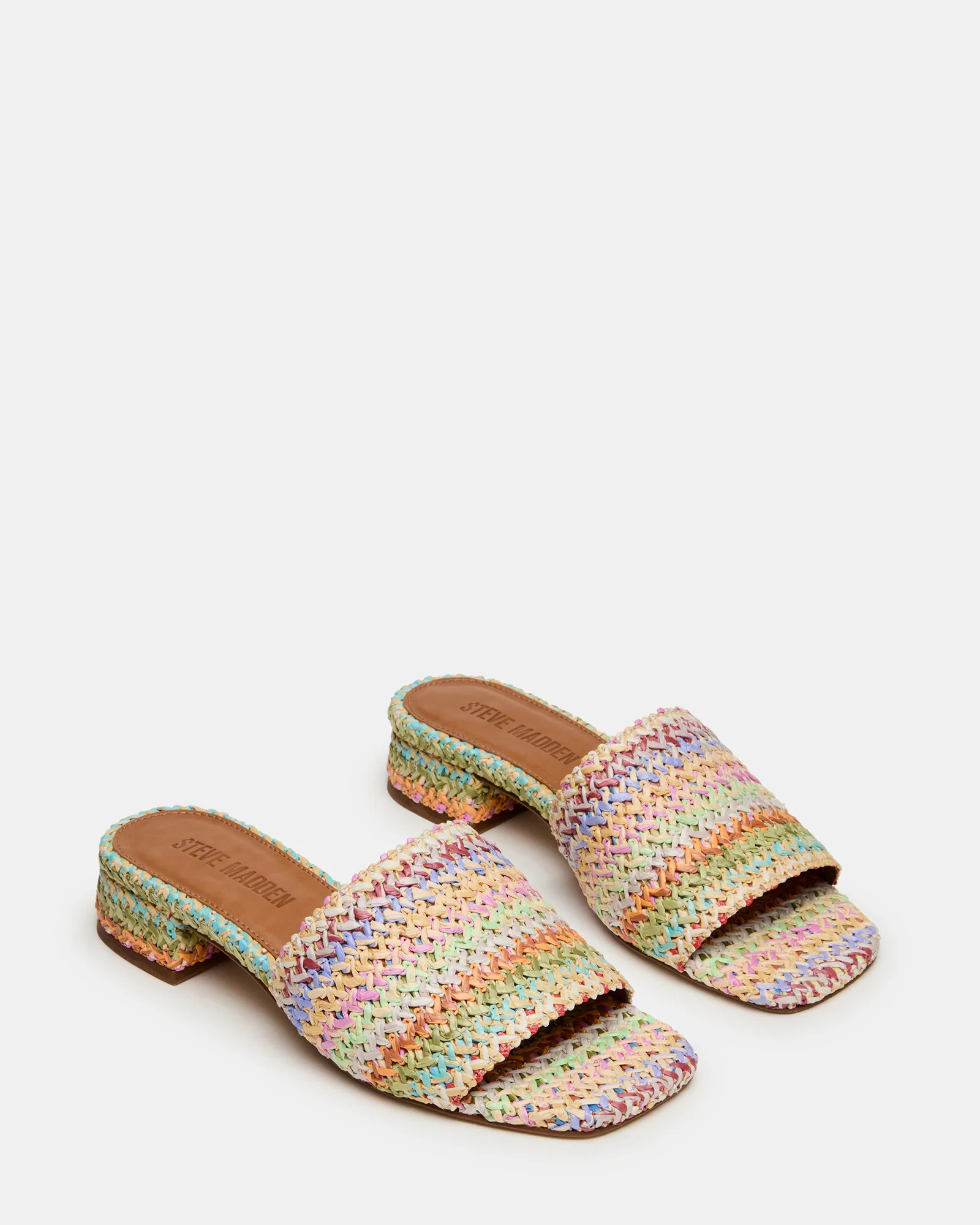 MONTGOMERY Bright Multi Square-Toe Slide Mule Women's Sandal | Steve Madden (US)