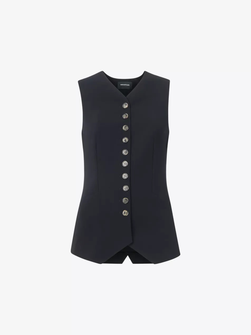 Cora V-neck crepe waistcoat | Selfridges