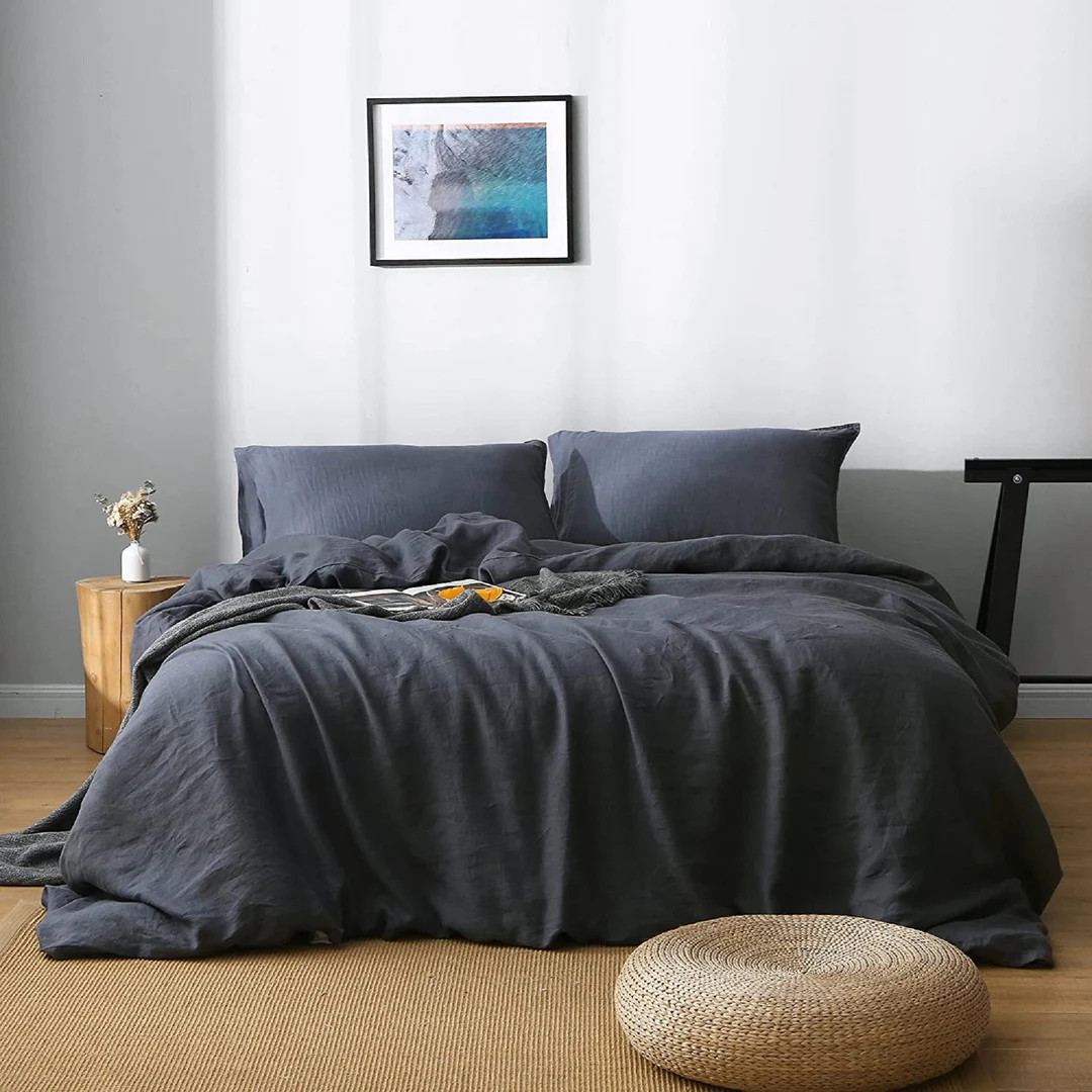 4 Color Linen Duvet Cover 3 piece linen bedding set Duvet Cover With Buttons Duvet Cover Twin Ful... | Etsy (US)