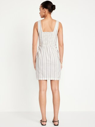 Sleeveless Linen-Blend Mini Dress | Old Navy (CA)