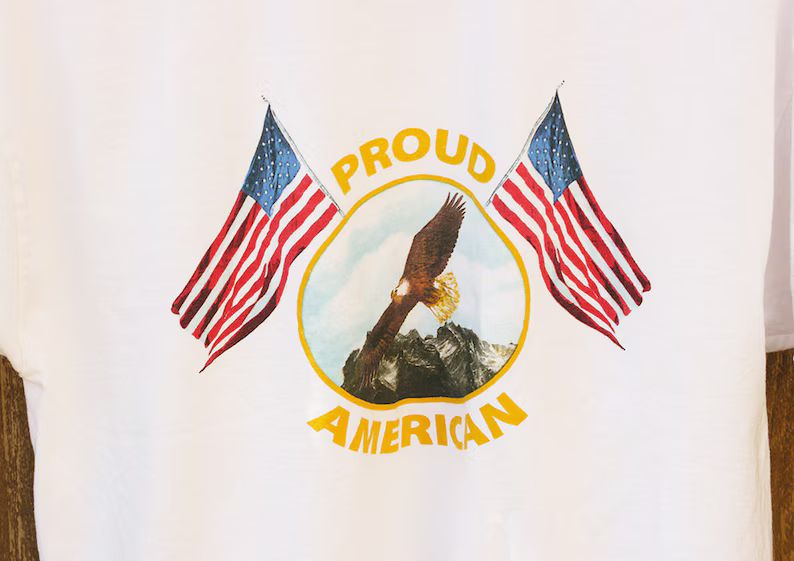 American U.S. USA Flag Bald Eagle White T Shirt - Etsy | Etsy (US)