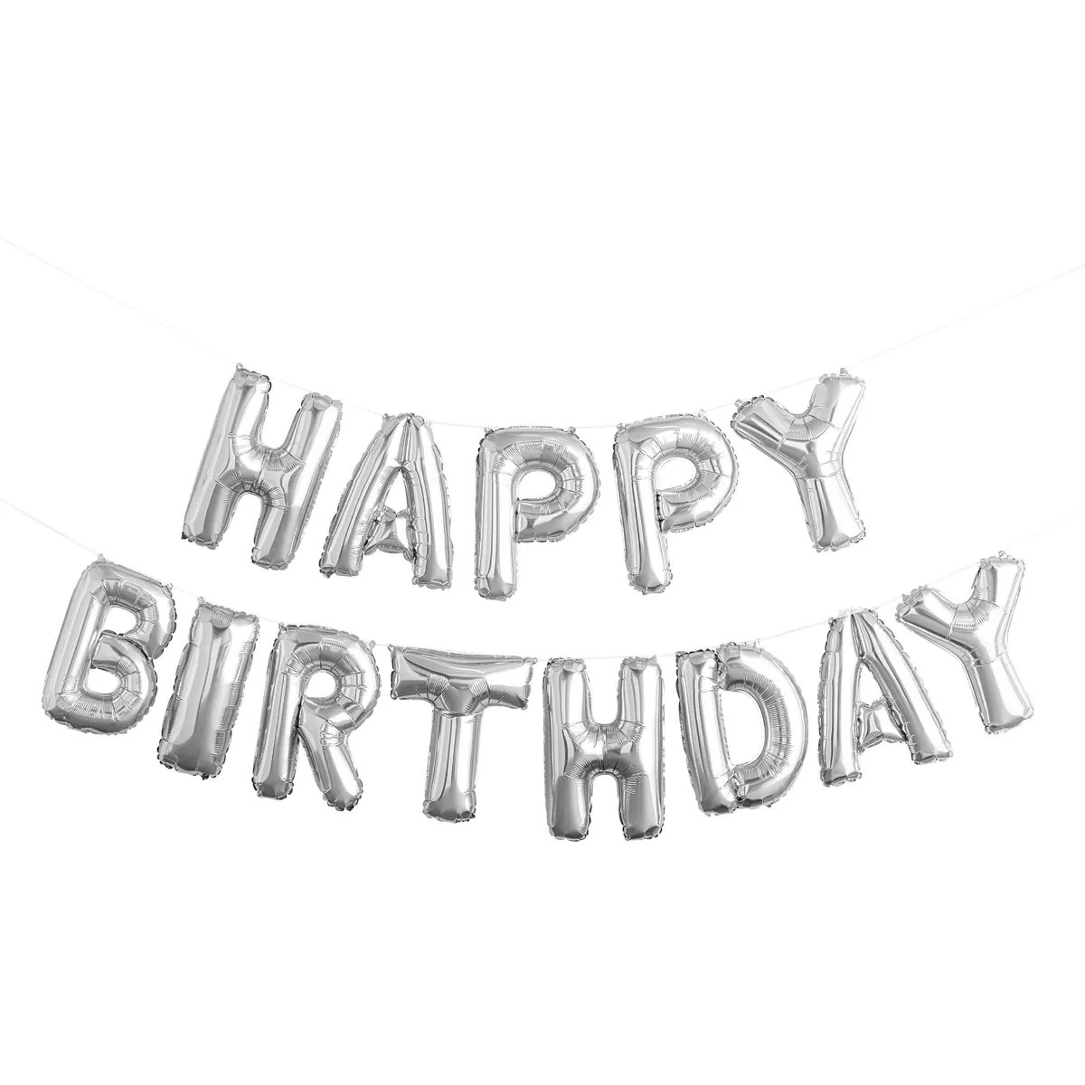"Happy Birthday" Foil Balloon Banner Silver - Spritz™" | Target