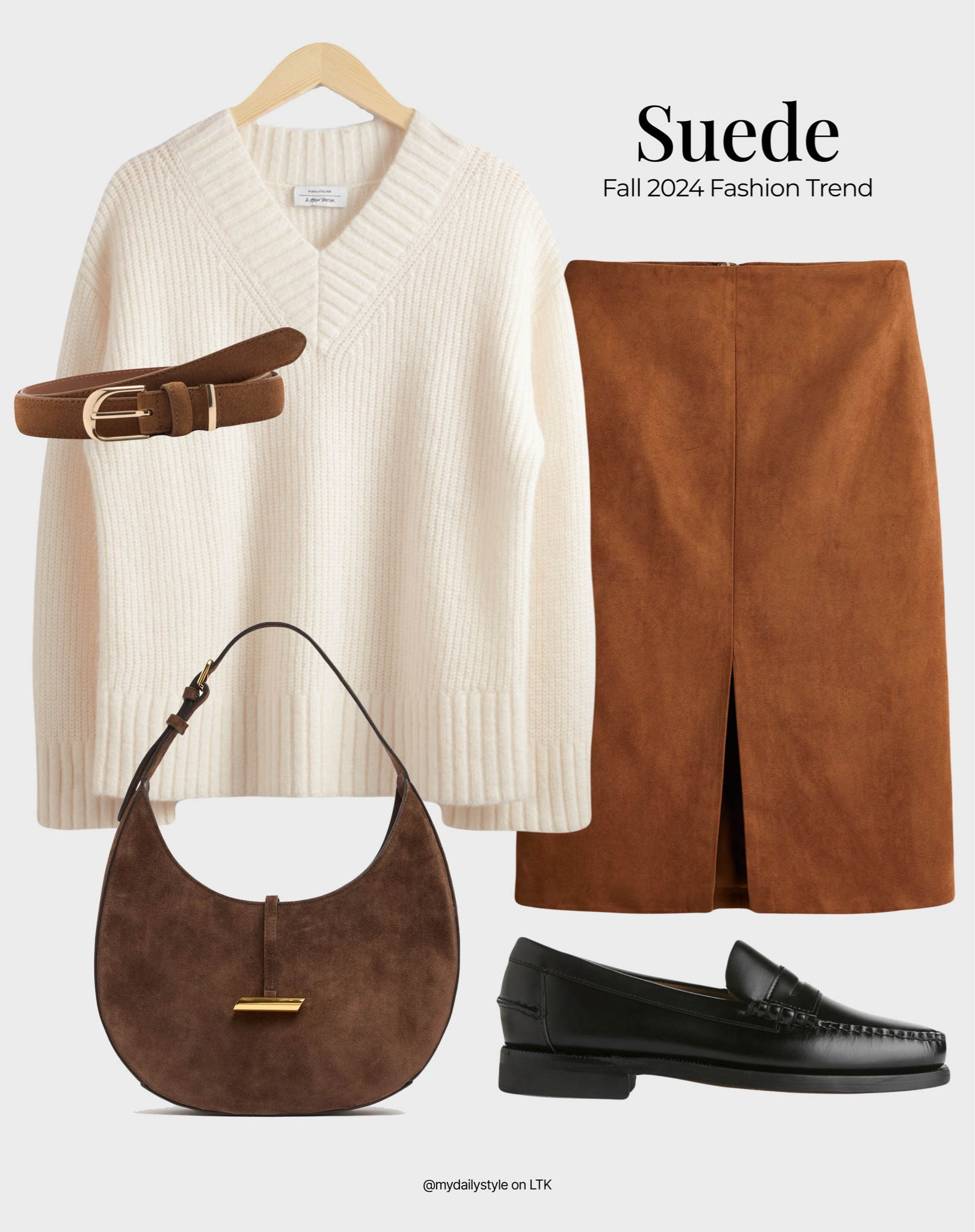 Styling faux suede midi skirt with knit jumper, suede leather bag, & loafers. 

Check out more ideas in my profile. 

Tags: faux suede jacket, suede shoes, suede bag, suede skirt, suede leather, fashion trends 2024, fall style, pre-fall, autumn style, fall outfit, autumn outfit, fall fashion, autumn fashion, easy styling, simple everyday look, chic & basic outfit, Parisian look, casual outfit, capsule wardrobe, office look, brunch style, high street. 

#LTKbag #LTKautumn #LTKshoes