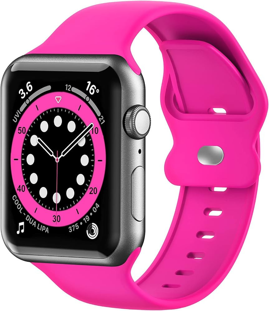 Upgrade Bands Compatible with Apple Watch Band 42mm 44mm 45mm for Women Men-Soft Silicone Replace... | Amazon (US)
