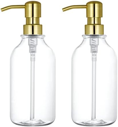 2 Set Kitchen Dish Hand Soap Dispenser Bathroom, Stainless Steel Dispenser, Refillable Shampoo an... | Amazon (US)