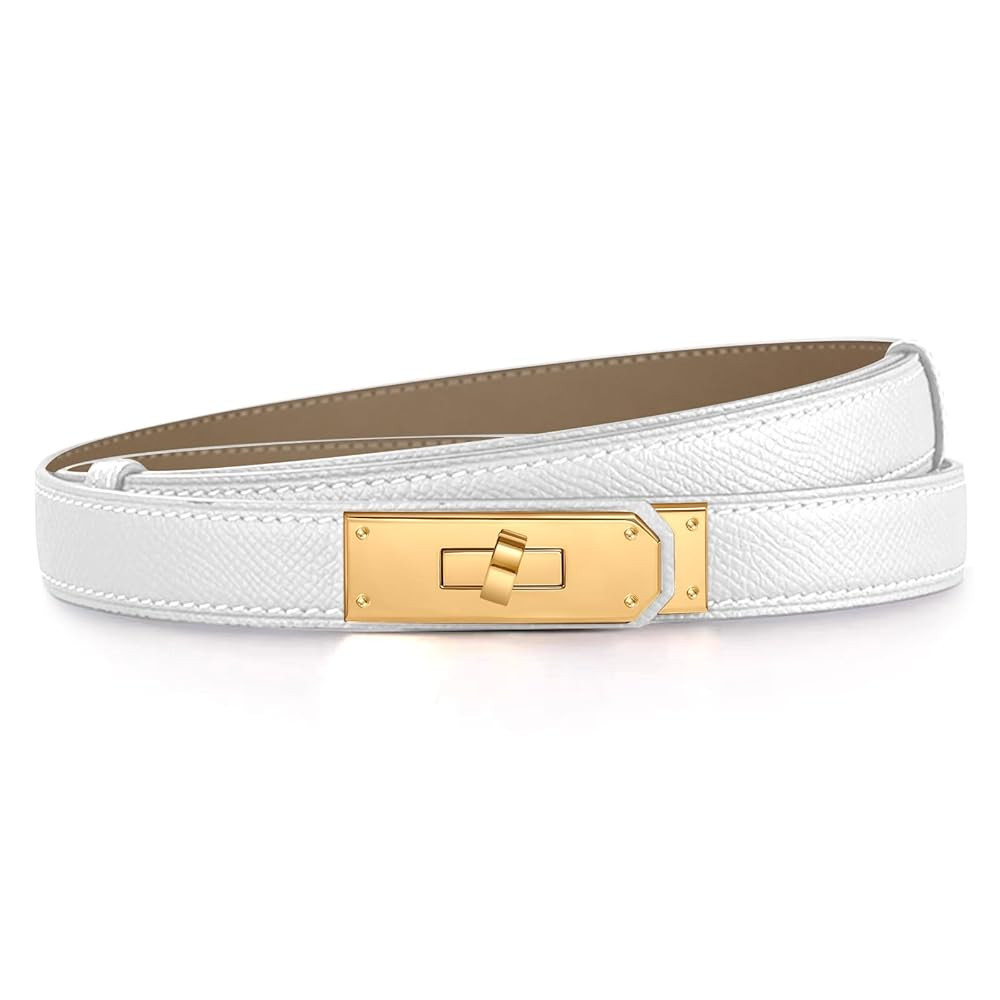 YUGDRUZY Skinny Beidseitig Ledergürtel Damen, Dekorativen Taillengürtel Damen Gürtel Leder Dup... | Amazon (DE)