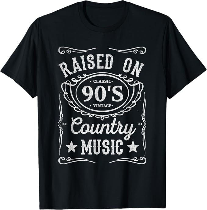 Raised On 90's Country Music Vintage Funny Retro Southern T-Shirt | Amazon (US)