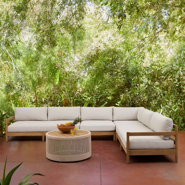 Hargrove Outdoor 4-Piece L-Shaped Sectional (132") | West Elm (US)