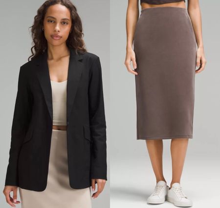 Skirt is super flattering and comfortable. 
Blazer is incredible quality and the oversized style is right on trend. 



#LTKstyletip #LTKover40 #LTKworkwear