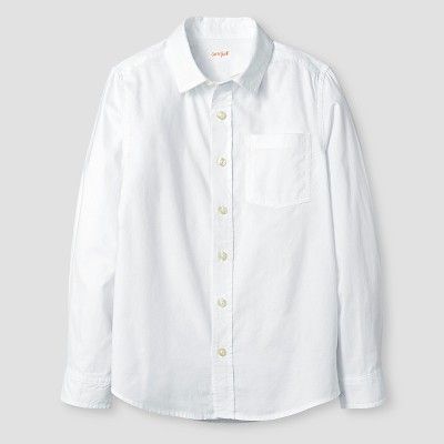 Boys' Long Sleeve Button-Down Oxford Shirt Cat & Jack™ - White XS | Target