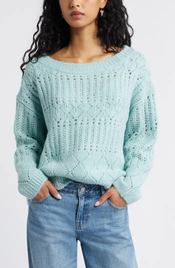 Open Stitch Oversize Sweater | Nordstrom