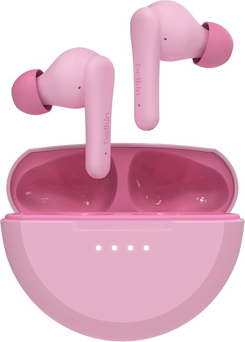 Belkin SoundForm Nano 2 Bluetooth Earbuds for Kids with Built-in Microphone, 28H Battery Life, Safe 85dB Volume, IPX5 Water Resistance - Kids Bluetooth Earbuds for iPhone, iPad, Galaxy, & More - Pink | Amazon (UK)