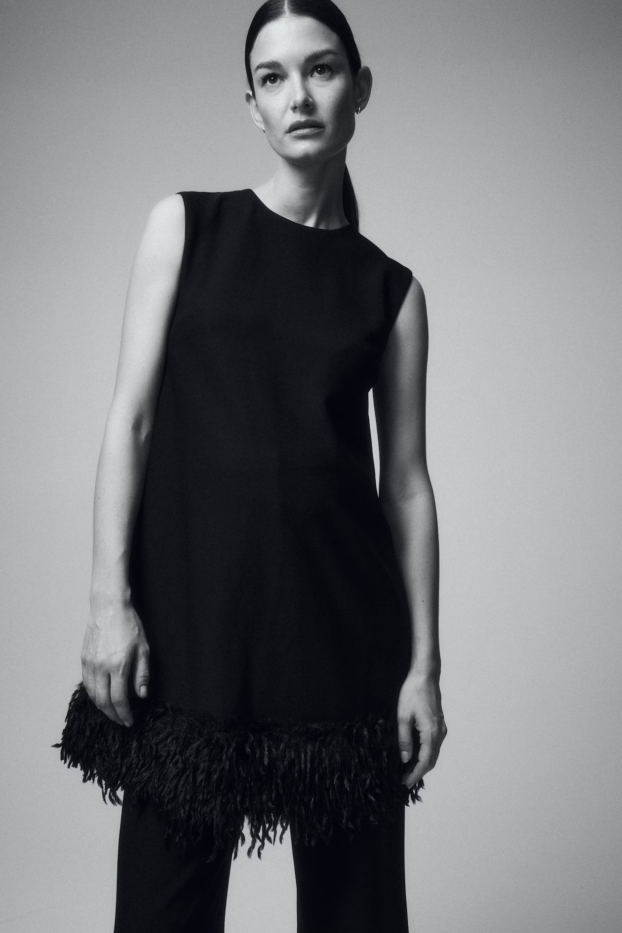 MAMA Fringe-hem mini dress - Black - Ladies | H&M US | H&M (US + CA)