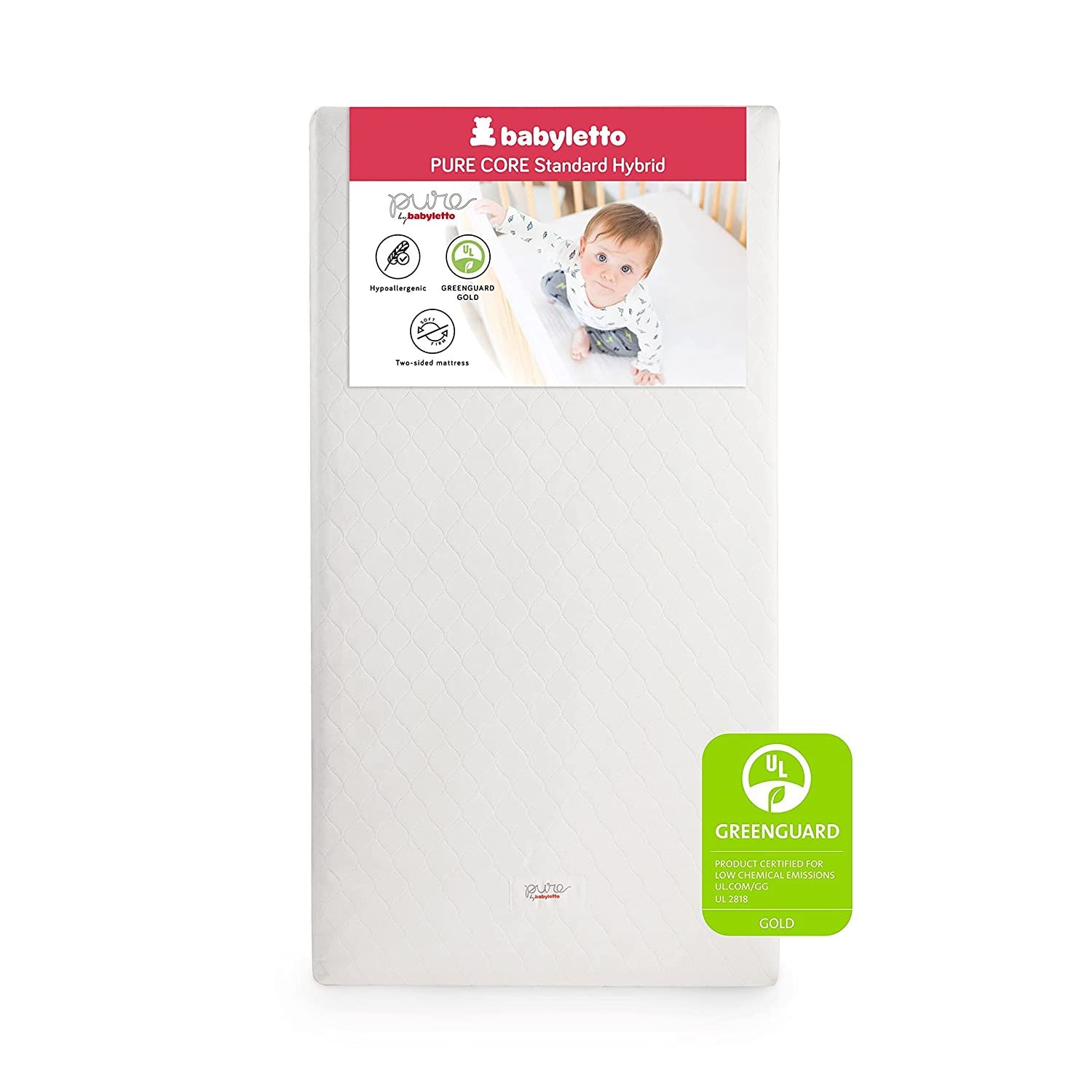 Babyletto Pure Core Crib Mattress, Hybrid Quilted Waterproof Cover, 2-Stage, Greenguard Gold Cert... | Amazon (US)